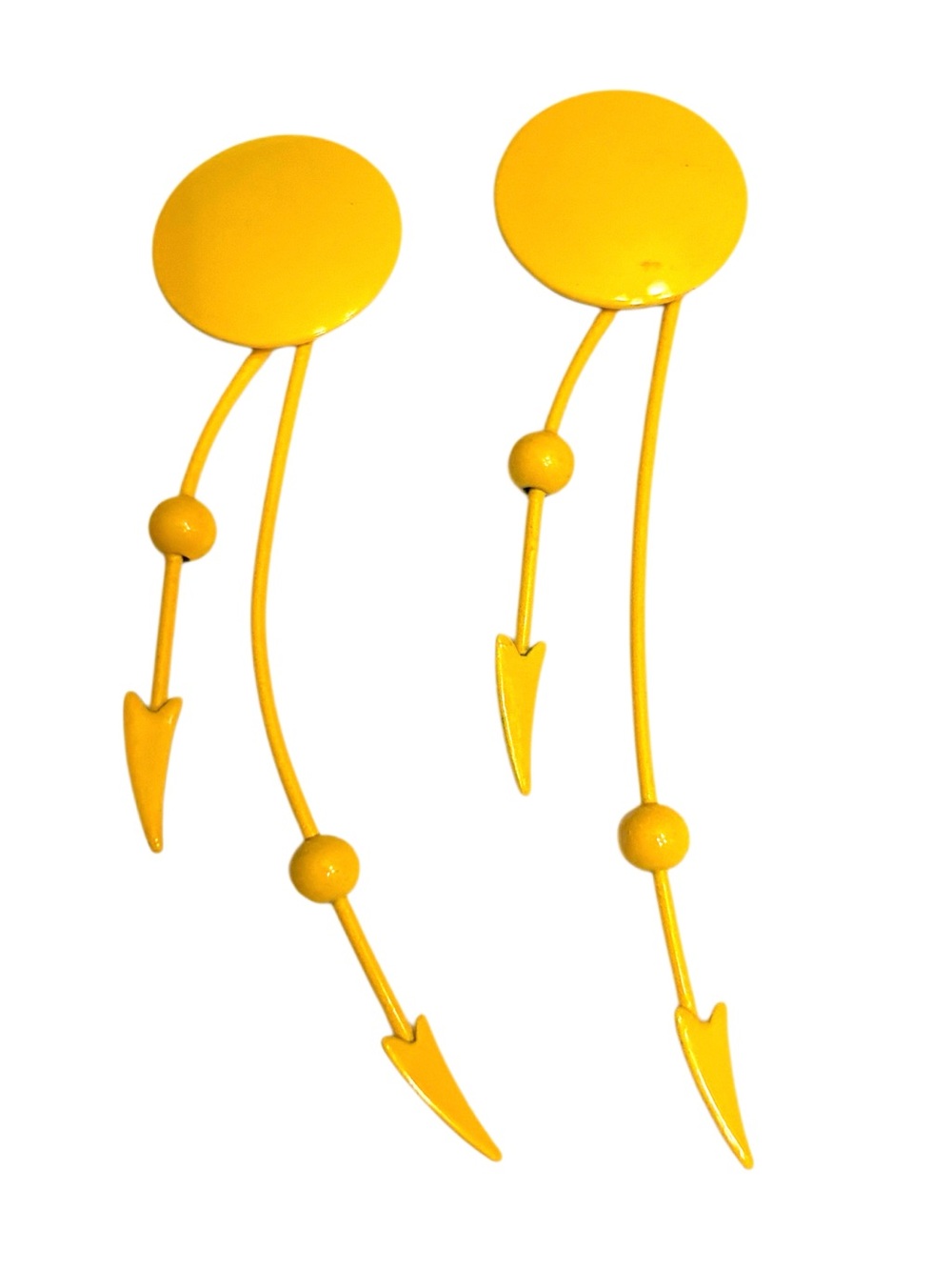 Vintage Yellow Spike Dangle Earrings